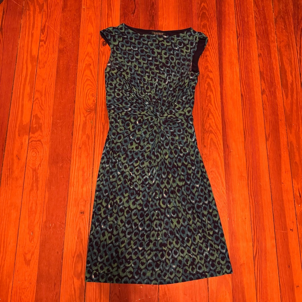 Lauren Ralph Lauren Green and Blue Midi Dress